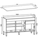 Ver imagem 4 de Balcão Gabinete para Pia com Tampo 150cm Lina K02 Gris - Mpozenato