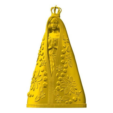 Estatua Religiosa Decorativa 3d Nossa Senhora Aparecida - Amarelo