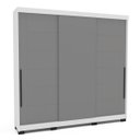 Ver imagem 2 de Roupeiro Lisboa 3 Portas de Correr 4 Gavetas 217x213cm Branco/Cinza 240846