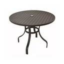 Ver imagem 1 de Mesa Estrutura e Tampo de Alumínio Ripado 80cm de Diâmetro Cor Marrom