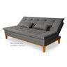 Sofá Cama Reclinável Melim 2 Lugares Confortável Suede Pés de Madeira - 2