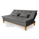 Ver imagem 2 de Sofá Cama Reclinável Melim 2 Lugares Confortável Suede Pés de Madeira