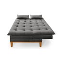 Ver imagem 5 de Sofá Cama Reclinável Melim 2 Lugares Confortável Suede Pés de Madeira