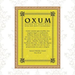 Quadro Moldura Dourada Oração Oxum 24x18cm:com Acetato - 1