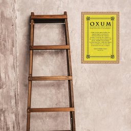 Quadro Moldura Dourada Oração Oxum 24x18cm:com Acetato - 2