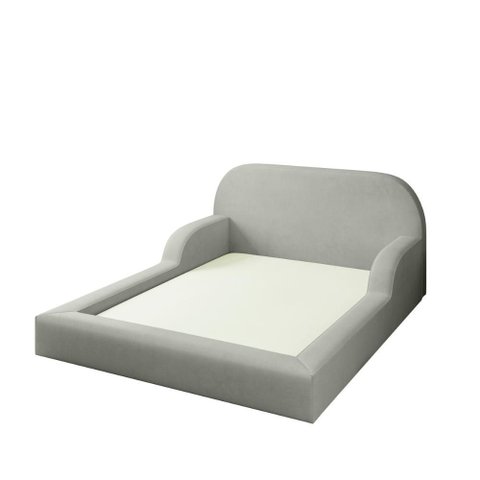 Cama Colchão Casal Montessoriana Infantil Proteção Lateral Cor:cinza Claro