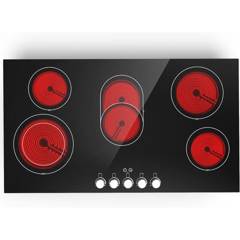 Vbgk Cooktop Elétrico 36" 8600w com 5 Bocas e Controle por Knob (preto)