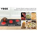 Ver imagem 2 de Vbgk Cooktop Elétrico 36" 8600w com 5 Bocas e Controle por Knob (preto)