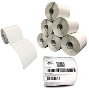 Kit 10 Rolos Etiqueta 10X15 Cm Couche Adesiva Com Serrilha