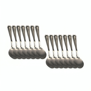 Jogo 12 Colheres Sobremesa Aço Inox Durável Cozinha Casa Restaurante Presente Elegante Kit Conjunto