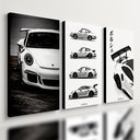 Ver imagem 1 de Kit 3 Quadro Decorativo Carro Esportivo 911 Hypercar Super Qualidade Premium Luxo Moderno 28x20cm
