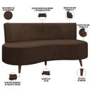 Ver imagem 7 de Sofá Chaise Living 2 Lugares 160cm para Sala Istambul K01 Veludo Marrom - Lyam Decor