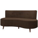Ver imagem 1 de Sofá Chaise Living 2 Lugares 160cm para Sala Istambul K01 Veludo Marrom - Lyam Decor