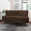 Ver imagem 6 de Sofá Chaise Living 2 Lugares 160cm para Sala Istambul K01 Veludo Marrom - Lyam Decor
