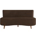 Ver imagem 5 de Sofá Chaise Living 2 Lugares 160cm para Sala Istambul K01 Veludo Marrom - Lyam Decor