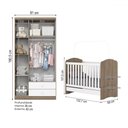 Ver imagem 4 de Quarto de Bebê Completo Bala de Menta 3 Portas 2 Gavetas Rústico/branco - Henn