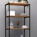 Ver imagem 3 de Kit 2 Estantes Multiuso 180cm 6 Prateleiras Demolição/Preto