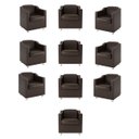 Ver imagem 2 de Kit 10 Poltronas para Recepção Clínica Médica Balaqui Decor Cor:courino Marrom