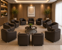 Ver imagem 1 de Kit 10 Poltronas para Recepção Clínica Médica Balaqui Decor Cor:courino Marrom