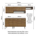Ver imagem 4 de Armário de Cozinha Compacta 229cm Rustic Emilly Madesa 14