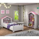 Ver imagem 1 de Conjunto Quarto Infantil Cama Grade Proteção Estante Magia