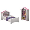 Ver imagem 2 de Conjunto Quarto Infantil Cama Grade Proteção Estante Magia