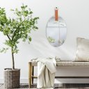 Ver imagem 2 de Espelho Lapidado Decorativo Oval 20x30cm com Pendurador para Sala Lavabo Escritório