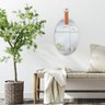 Espelho Lapidado Decorativo Oval 20x30cm com Pendurador para Sala Lavabo Escritório - 2