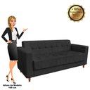 Ver imagem 3 de Sofá 3 Lugares Arezzo Suede Preto