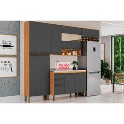 Cozinha Completa Nápoli Prime 4 Peças (2aéreos+1balcão+1paneleiro) C4p66 Amendoa/grafite - - 1 Cozinha Completa Nápoli Prime 4 Peças (2aéreos+1balcão+1paneleiro) C4p66 Amendoa/grafite - - 1