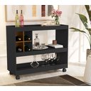 Ver imagem 1 de Aparador Bar com Rodizios 4050 Cor Preto/caramelo