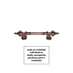 Puxador para Porta Colonial Jd Cobre Envelhecido 33cm - 6