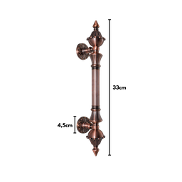Puxador para Porta Colonial Jd Cobre Envelhecido 33cm - 3