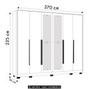 Ver imagem 4 de Guarda Roupa Casal 270cm com Espelho Fascine A02 Off/cinamomo - Mpozenato