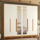 Ver imagem 2 de Guarda Roupa Casal 270cm com Espelho Fascine A02 Off/cinamomo - Mpozenato