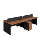Ver imagem 7 de Plataforma de Trabalho para Escritório 6 Gavetas MDP 300cm Nogal com Preto