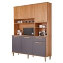 Ver imagem 1 de Cozinha Compacta Mila 156cm 6 Portas e 1 Gaveta Cinamomo/titânio - Mgm