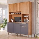 Ver imagem 2 de Cozinha Compacta Mila 156cm 6 Portas e 1 Gaveta Cinamomo/titânio - Mgm