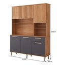 Ver imagem 7 de Cozinha Compacta Mila 156cm 6 Portas e 1 Gaveta Cinamomo/titânio - Mgm