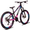 Bicicleta Aro 26 Dropp Freeride Freio a Disco 21v Câmbios Shimano - Azul+Rosa - 2