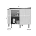 Ver imagem 3 de Módulo Cozinha Henn Connect Balcão Canto Oblíquo 1 Porta c/ Tampo Duna/Cristal