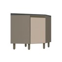 Ver imagem 1 de Módulo Cozinha Henn Connect Balcão Canto Oblíquo 1 Porta c/ Tampo Duna/Cristal