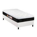 Ver imagem 1 de Cama Box Solteiro: Colchão Espuma D45 Castor Black e White Air + Base CRC Courano White(88x188)