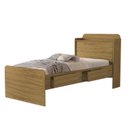 Ver imagem 5 de Cama Solteiro Tamires Nature com Gavetas Prateleiras e Bau para Quarto Moderna de Mdf