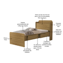 Ver imagem 3 de Cama Solteiro Tamires Nature com Gavetas Prateleiras e Bau para Quarto Moderna de Mdf