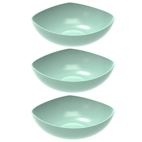 Kit 3 Tigelas Saladeira Verde Menta Trio Plástica Crippa Salada Sobremesa Buffet Restaurante