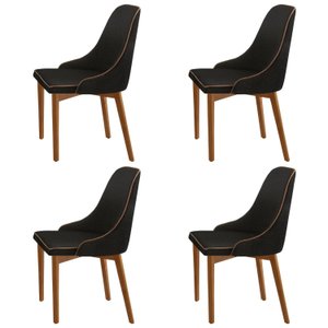 Conjunto 4 Cadeiras em Madeira Maciça Jazz