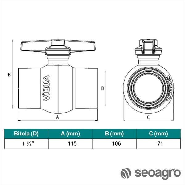 REGISTRO DE ESFERA ROSCÁVEL 1 1/2 IRRIGA - 5 UND - 3