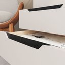 Ver imagem 4 de Mesa de Cabeceira Auxiliar 45cm 3 Gavetas com Nicho Barcelona Politorno Móveis