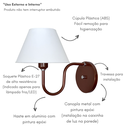 Ver imagem 3 de Arandela Colonial Americana Cúpula Plástico 2 Unidades - Soquete E-27 – Abf Luminárias:cobre Terra